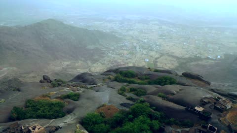 Ghayah Village Saudi Arabia Mountain Aerial Drone Footage