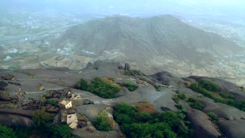 Ghiya Village Saudi Arabia Mountain Aerial Footage