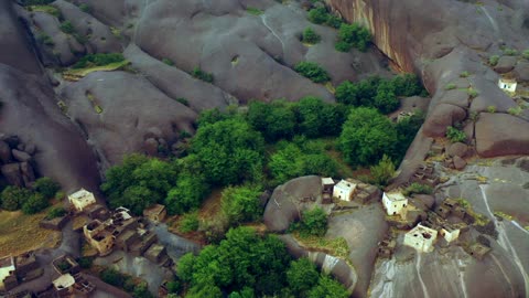 Ghayah Village Al Baha Saudi Arabia Aerial Drone Video
