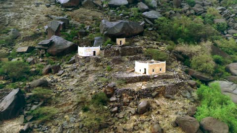 Ghayah Village Asir Saudi Arabia Aerial Drone Footage