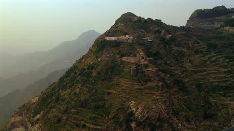 Jazan Saudi Arabia Mountain Road Aerial Drone Footage