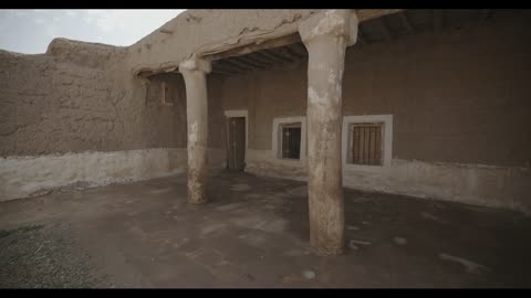 Traditional Saudi Mud House Courtyard Video