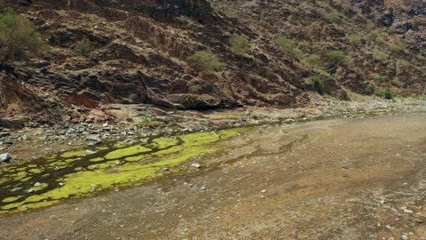 Mount Talan Jazan Rocky Valley Stream Footage