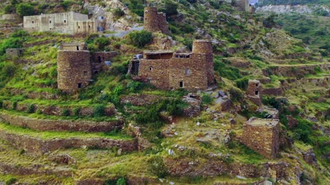 جبال طلان جازان تصوير جوي للتراث الحجري