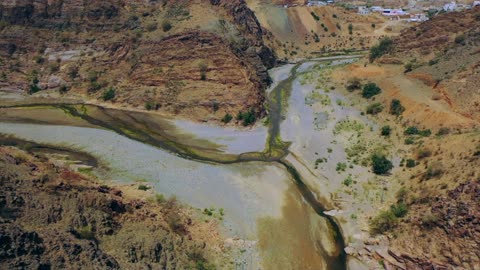 Talan Mountains Jazan Aerial Drone Valley Footage