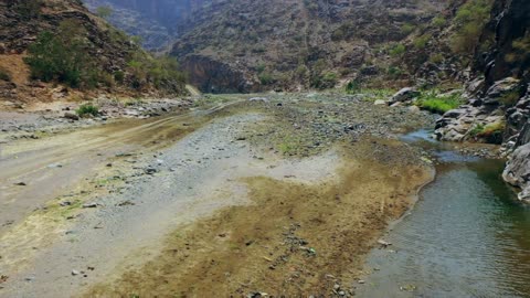 Talan Mountains Jazan Valley Stream Landscape Video