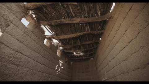 سقف بيت طيني تراثي في سدير السعودية