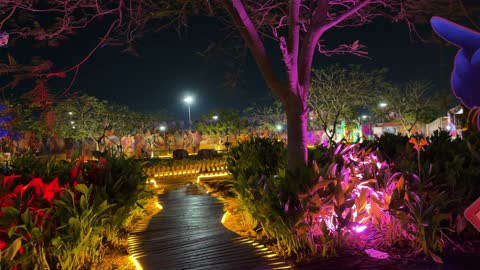 Wonder Garden Jubail Saudi Arabia Night Park Footage
