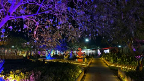 حديقة العجائب الجبيل السعودية إضاءة ليلية