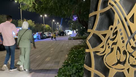 احتفالات العيد في الدمام السعودية لقطات ليلية للممشى