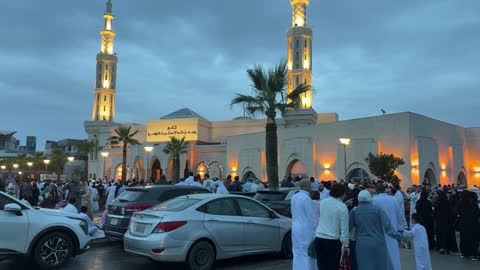 Eid Prayer Crowds at Dammam Mosque Saudi Arabia