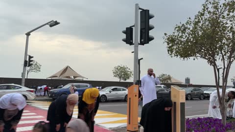 Eid Al-Fitr Prayer in Dammam Saudi Arabia Street Footage