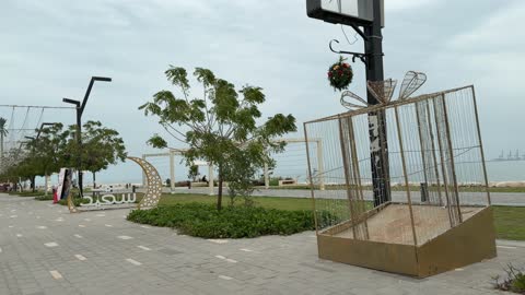 زينة العيد على كورنيش الدمام المنطقة الشرقية نهارا