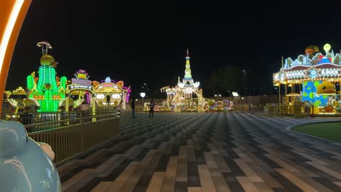 فيديو مدينة ملاهي ليالي الخبر بنانا بيتش في الليل