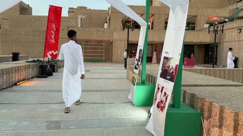 Man Walking in KFUPM Outdoor Exhibition Saudi Arabia