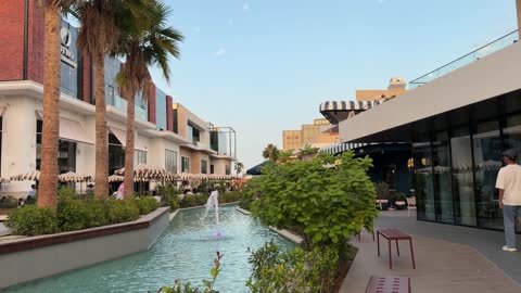 Modern Outdoor Shopping Mall Saudi Arabia Lifestyle Footage