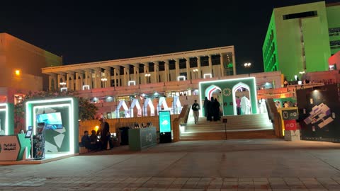 Riyadh Outdoor Event Night Lighting Footage