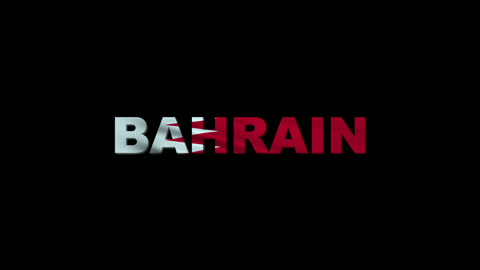 Bahrain Flag Text Motion Graphic Stock Video