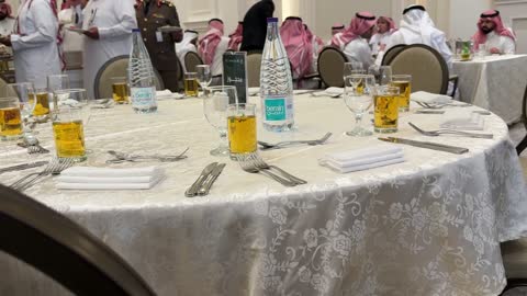 Saudi Men Traditional Banquet Formal Dining Video