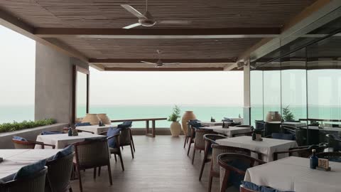 Upscale Coastal Restaurant Patio Ocean View Zoom
