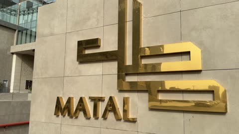 Matal Building Riyadh Golden Logo Exterior Footage