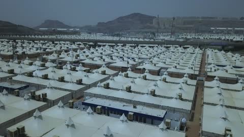 Mina Makkah Tent City Aerial Drone Footage