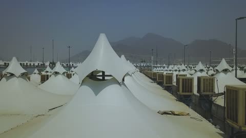 Mina Saudi Arabia Hajj Pilgrimage Tents Daytime Footage