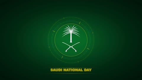 Saudi National Day Emblem KSA Digital Motion Graphics