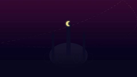 مخطوطة عيد مبارك ذهبية مع خلفية مسجد متحركة