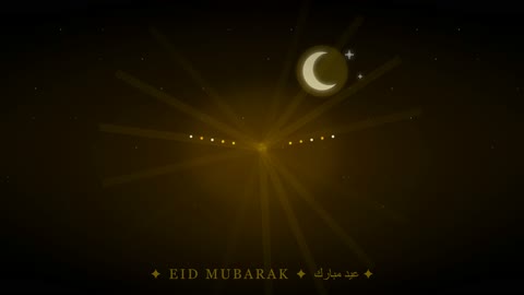 خلفية تهنئة عيد مبارك متحركة باللون الذهبي