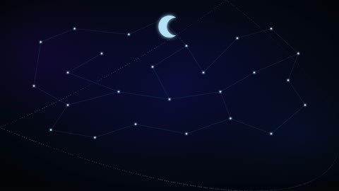 رسوم متحركة رقمية لعيد مبارك بخلفية كوكبة مجردة