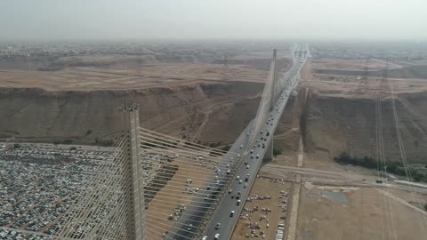 فيديو جوي لجسر وادي لبن بالرياض بالسعودية