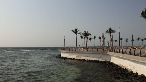 Jeddah Corniche Waterfront Red Sea Coastline Footage