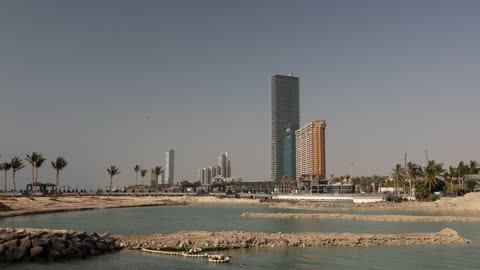 أفق واجهة جدة البحرية وناطحات السحاب بجدة السعودية