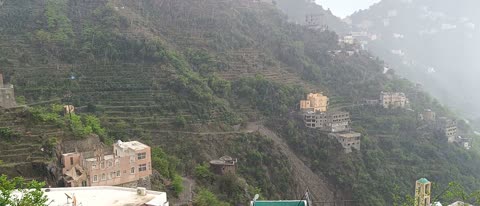 Faifa Mountains Saudi Arabia Rainy Landscape Footage