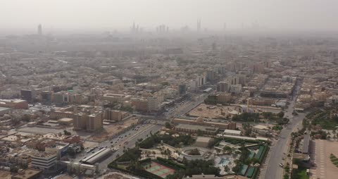 لقطة جوية لأفق مدينة الرياض في المملكة العربية السعودية