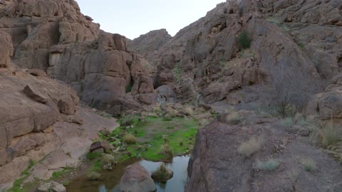 Rocky Canyon Stream Aerial Drone Footage