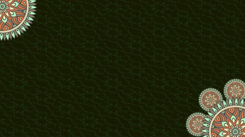 أنماط ماندالا متحركة على خلفية خضراء داكنة رسوم متحركة