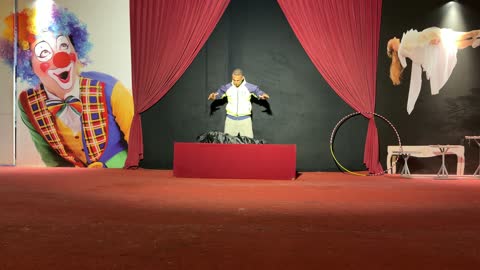Man Preparing Magic Trick on Stage Performance