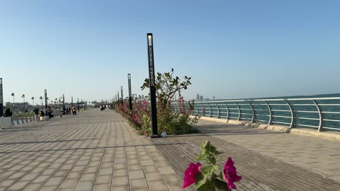 Seaside Corniche Promenade Boardwalk Walking Video