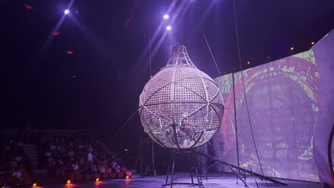 Circus Motorcycle Stunt Globe of Death Performance
