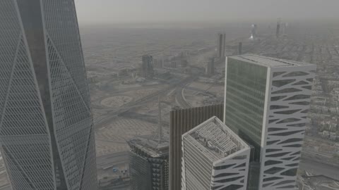 مشهد جوي لمركز الملك عبدالله المالي في الرياض