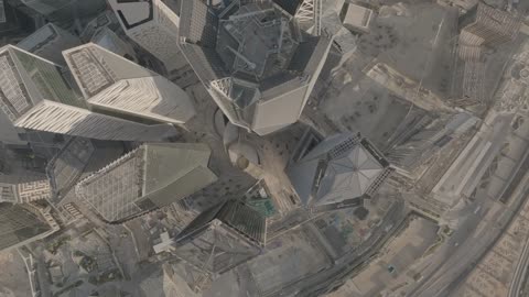 KAFD Riyadh Aerial Top Down Drone Footage