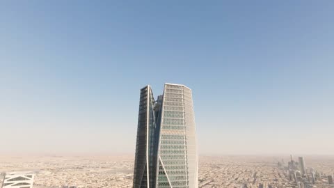 PIF Tower King Abdullah Financial District Riyadh Aerial View