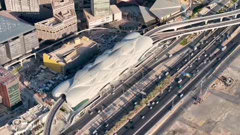 KAFD Metro Station Riyadh Saudi Arabia Aerial Drone View