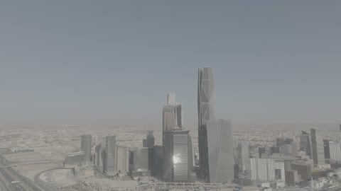 ناطحات سحاب مركز الملك عبد الله المالي بالرياض لقطة جوية