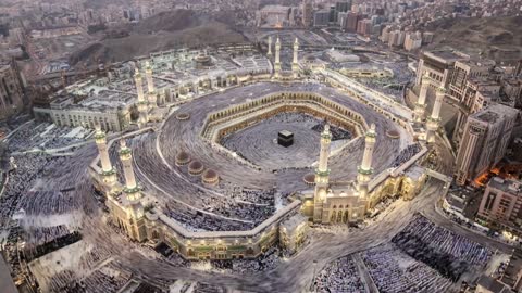 Masjid al-Haram Mecca Kaaba Aerial Timelapse Footage