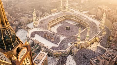 الكعبة المشرفة مكة المكرمة المسجد الحرام تصوير جوي