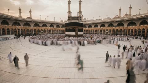 Kaaba Grand Mosque Mecca Tawaf Motion Blur Footage