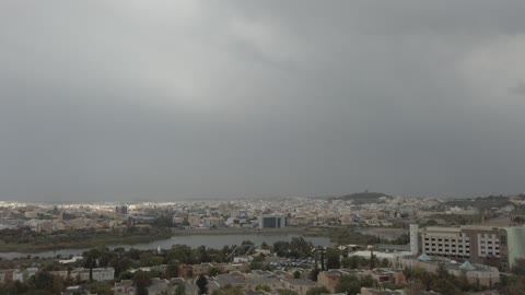 Abha City Saudi Arabia Overcast Aerial Footage